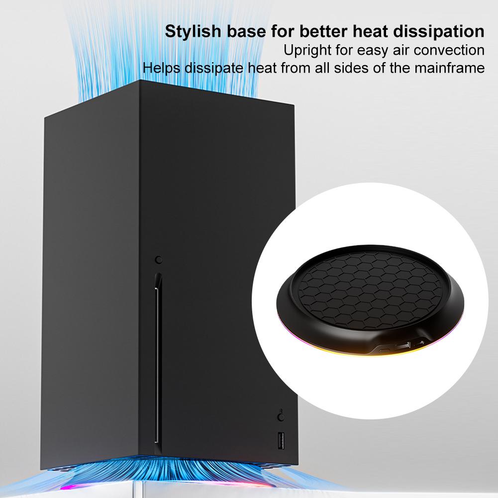 Cooling Station Dock for Xbox Series X Console Anti-Slip Stand Cooling Station RGB Cooler Docking Game Console Accessories