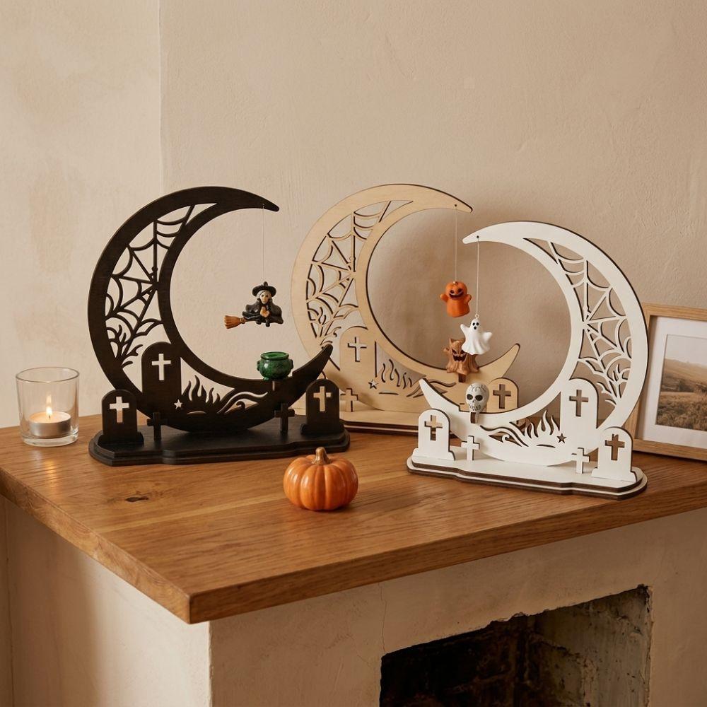 Dark Style Halloween Witch Magnetic Swing Figurine Holiday Indoor Home Decor