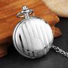Reloj de Bolsillo Mecánico de Plata Grabada Antigua, Tapa Doble abatible, Esqueleto, Colgante Steampunk, Relojes Colgantes