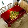Thicken Cotton Christmas Tablecloth Venus Golden Ball And Candle Pattern Rectangular Round Table Cloth Cover Towel