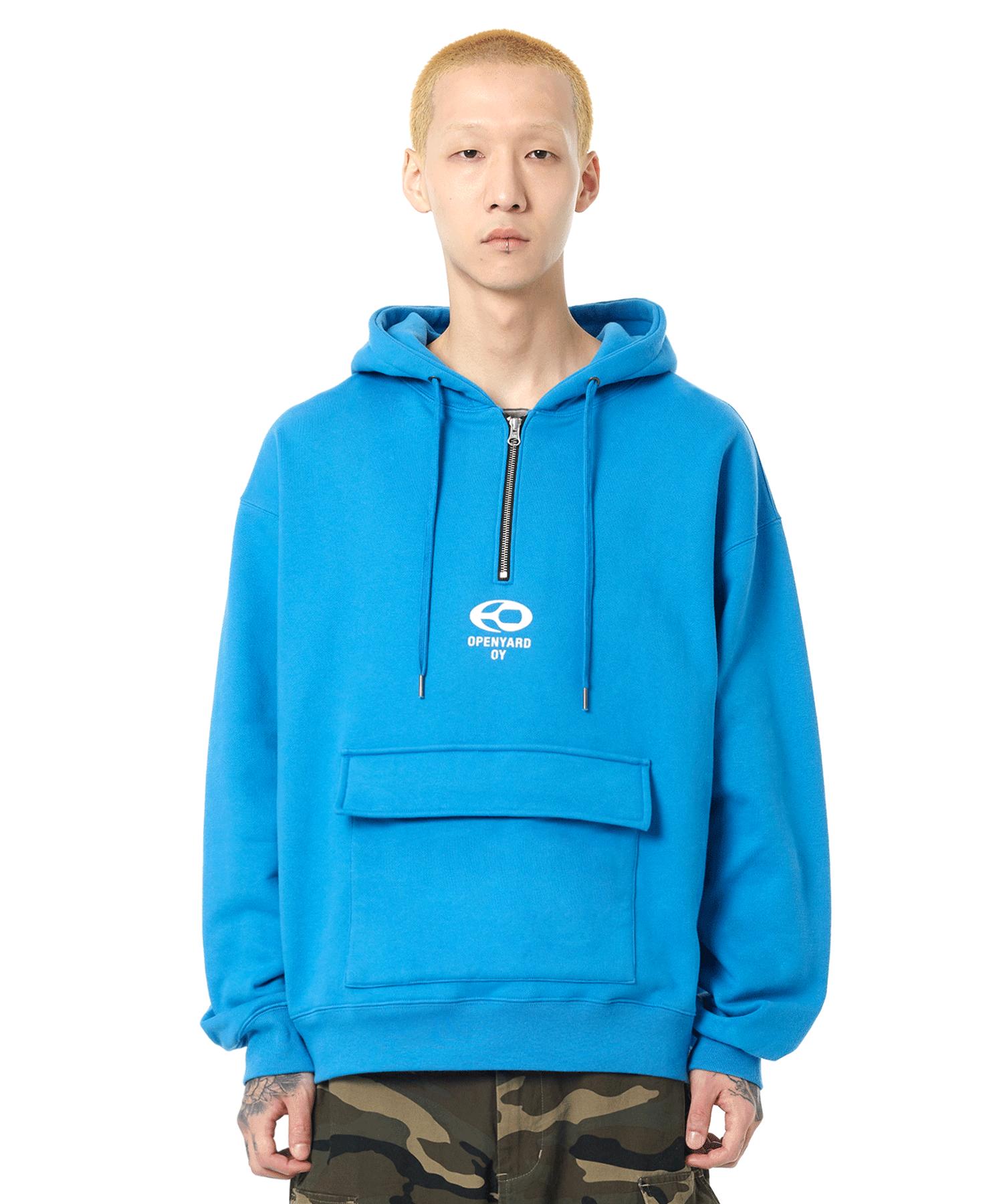 Oy S.L Half Zipper Hoodie-Turquaise Blue Turquaise Blue/1Size