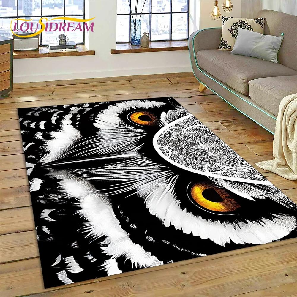 Cute Owl Eagle Birds Cartoon Rug Carpet for Living Room Bedroom Decor,floor Mat Decoration for Sofa Doormat