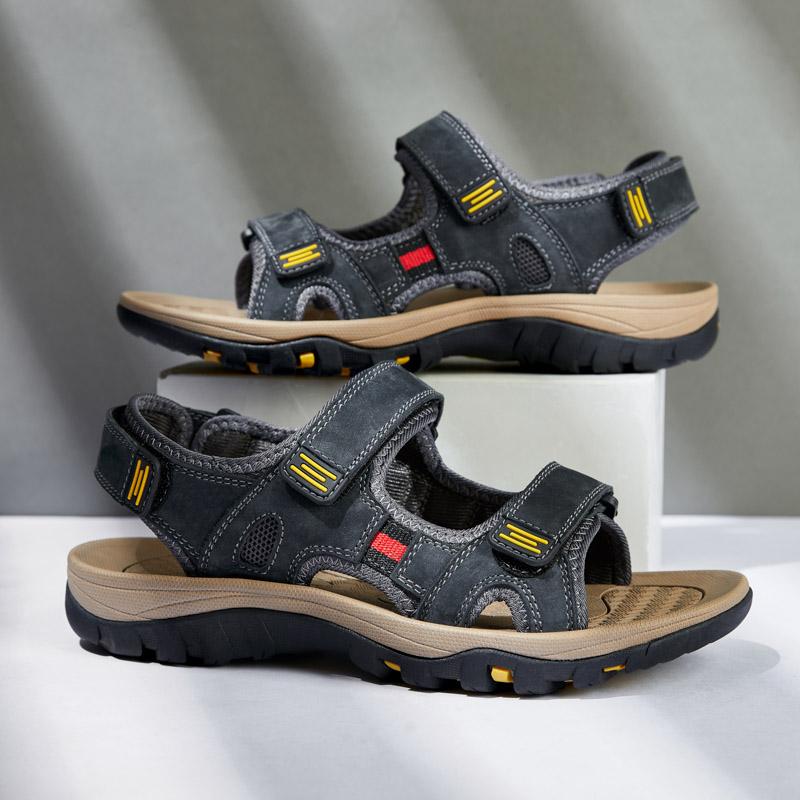 Letnie Męskie Sandały ze Skóry Naturalnej w Dużych Rozmiarach Męskie Sandały Plażowe Sandały Outdoorowe dla Mężczyzn