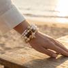 4pcs/set Ethnic Style Simulated Pearl Bracelets Adjustable Multilayer Hand Chain  For Women