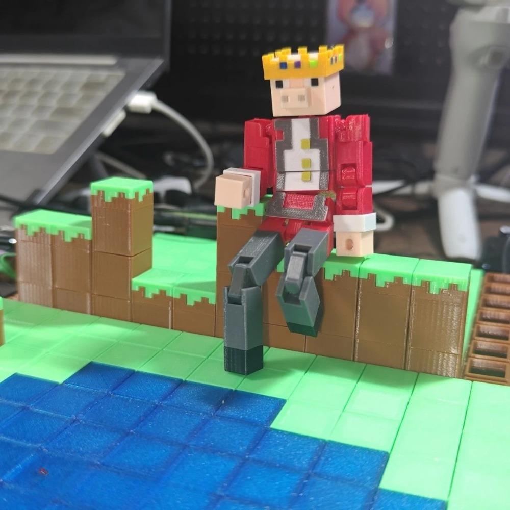 3D Printed MC Muffin Squad Multi-articular Annoying villagers Zombie Mobile Assembled Finished Model Toys