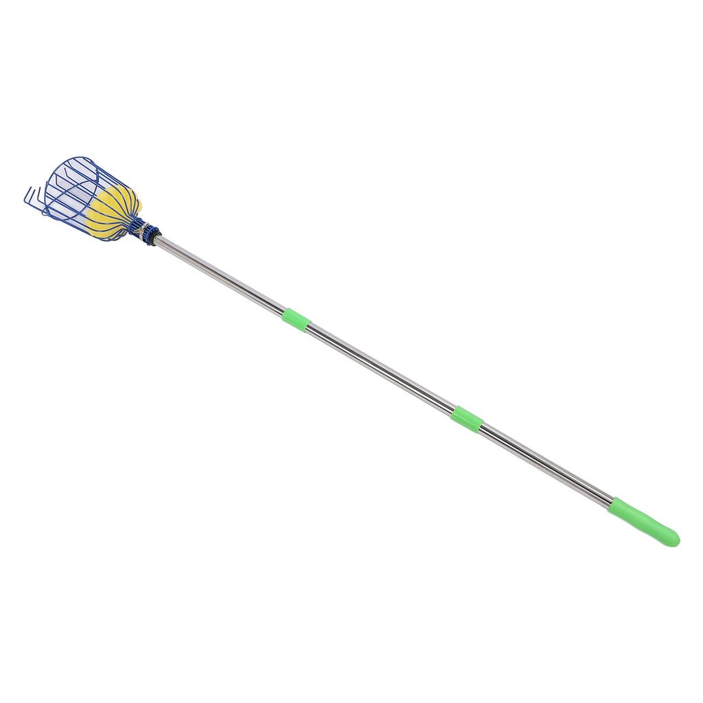 Stainless Steel Fruit Picker Tool with Basket Pole Easy To Assemble Fruits Catcher Tree Picker Length Adjustable
