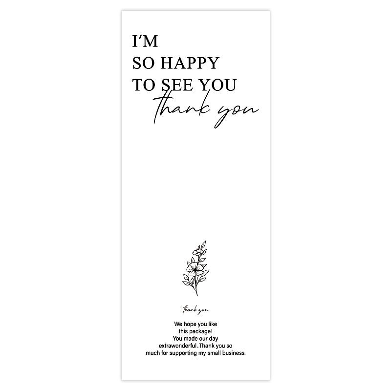50 Blatt/Packung, Schlichte florale Dankesaufkleber, Rechteckig, Verschlussaufkleber, Geschenkverpackung, Dekorative Aufkleber, Verschlussaufkleber
