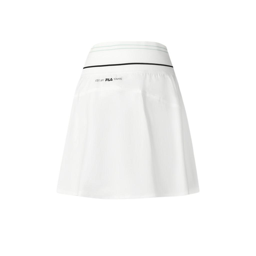 FILA Tennis Series Athletics Sport Fashion Simple Half Skirt Women Skirts Starlight-White A11W513308F-WT