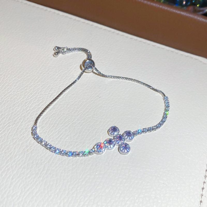 New full diamond cross bracelet ins style high-end sense light luxury temperament bracelet niche fashion versatile jewelry women