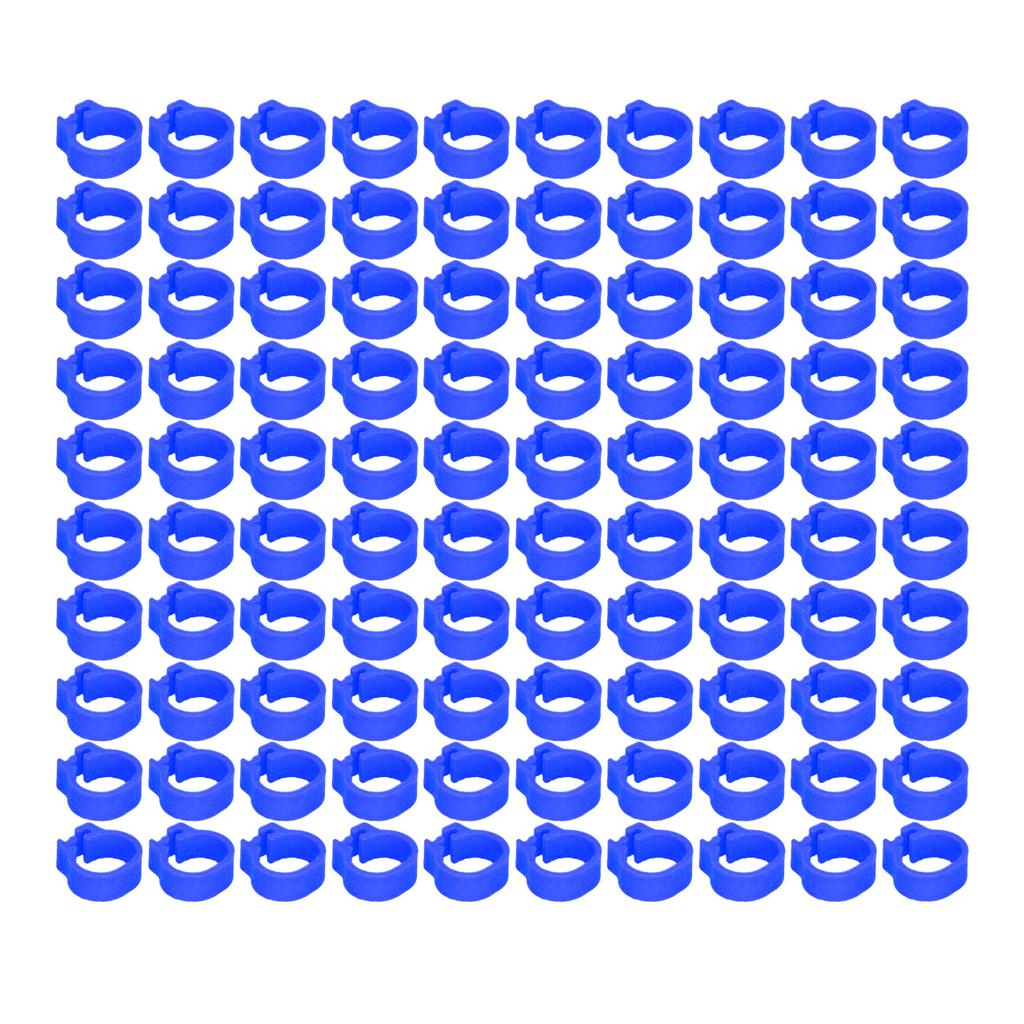 100PCS 8mm Pigeons Identification Leg Rings Poultry Leg Bands No Words Pigeons SuppliesDark Blue