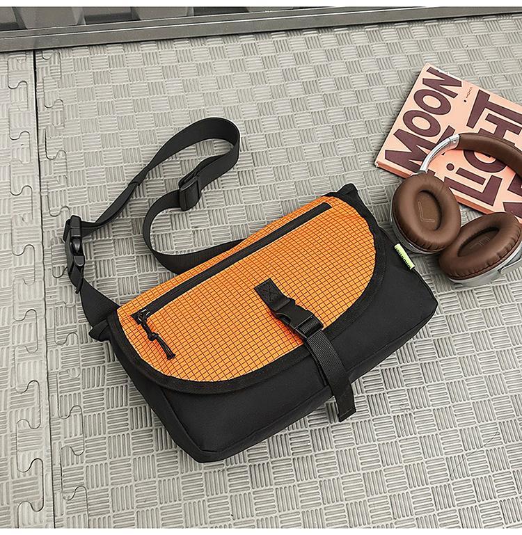 

Трендовая сумка через плечо, повседневная мужская сумка, поясная сумка на одно плечо, маленькая квадратная сумка, модная сумка через плечо на одно плечо, сумка для通勤 на грудь оранжевый