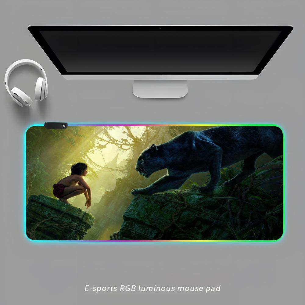 The Jungle Book Mouse Pad RGB Gaming Mouse Pad Desk Mat HD Gamer Large LED Light XXL MousePads