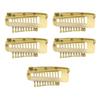 5Pcs Wig Clip with Safety Pin 10-Teeth Hair Extension Snap Clip Heavy Duty Metal Invisible Wig Securing Comb Chunni Dupatta Setting Clip