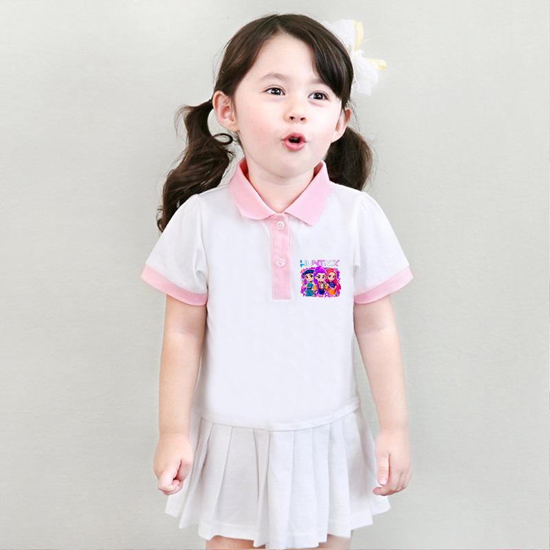 Kpop Monster Hunter Witch Academy Style Long Sleeve Pleated Dress for Children