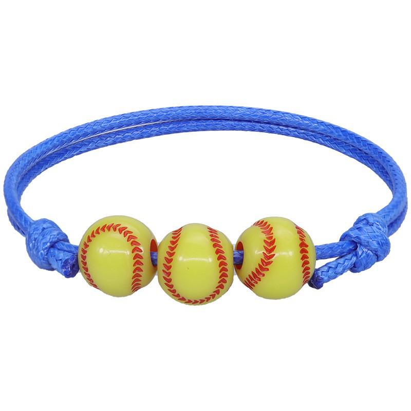 Customized Sports Bracelet - Wax Cord Woven: Basketball, Baseball, Tennis, Rugby, and Football Wristband Jewelry