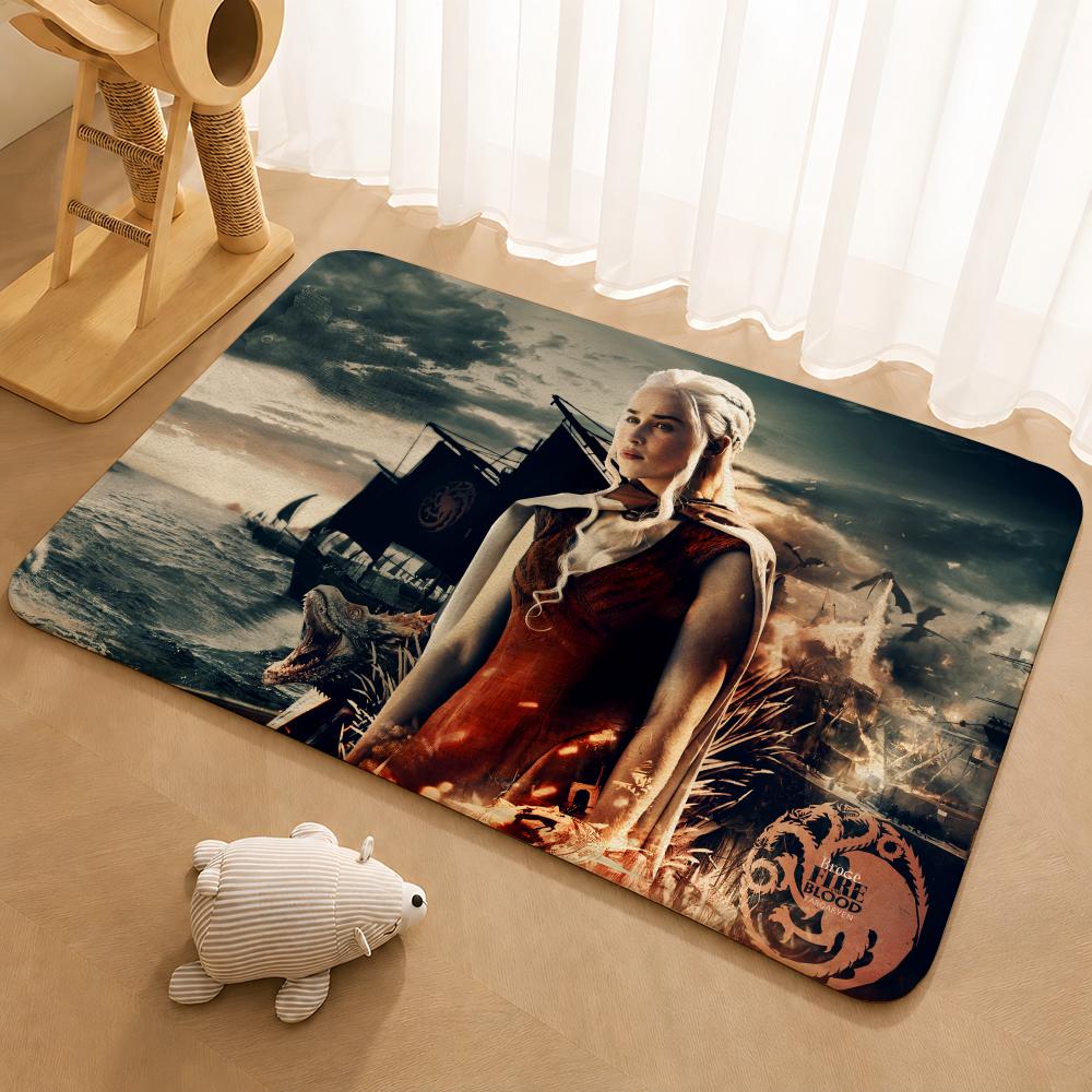 Popular TV series G-Game of T-Thrones Floor Mat Floor Mat Soft Flannel Non-Slip Door Rug for Living Room
