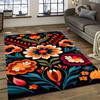 Chic Floral Non-Slip Rug - Washable, Perfect for Indoor/Outdoor Decor In Living Room, Bedroom, Kitchen, Office, Cafe & Restauran