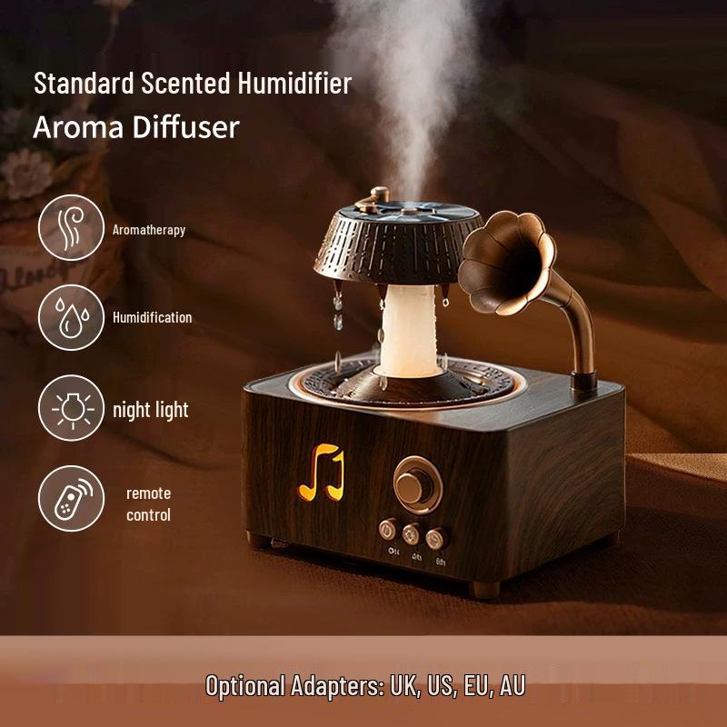 Retro Rotating Raindrop Aroma Diffuser: Stylish, Silent Ultrasonic Humidifier for Home Use China Plug