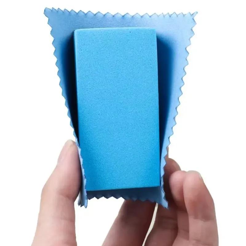 Car Ceramic Coating Sponge Applicato Glass Nano Wax Coat Sponges Blue Square Sponge and Microfiber Cloth Cleaning Accessory