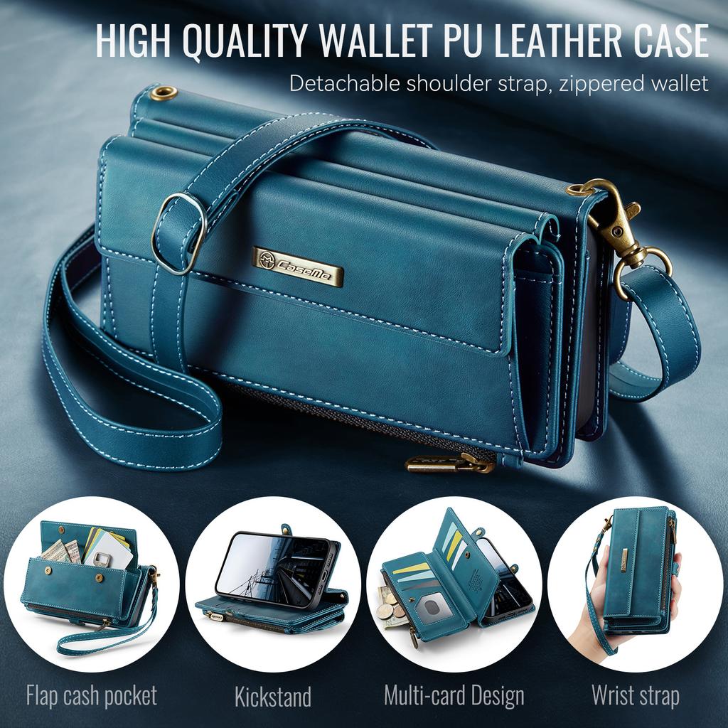 Leather Crossbody Case for Samsung Galaxy S26 Ultra S25 Edge S24 Fe S23 Plus S22 S21 S20 Card Holder Wallet Soft Phone Cover