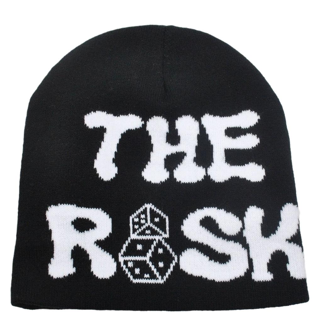 THE RISK Risk Dice Letter Embroidery Knitted Hat Cold Hat Wool Hat, Male and Female Couples Hip Hop Autumn and Winter Hat