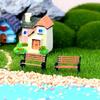 Mini Park Bench Model Miniature Landscape GardenDecorative Ornament PlayHouse Decorative Figurines Fairy Garden Desk Decoration