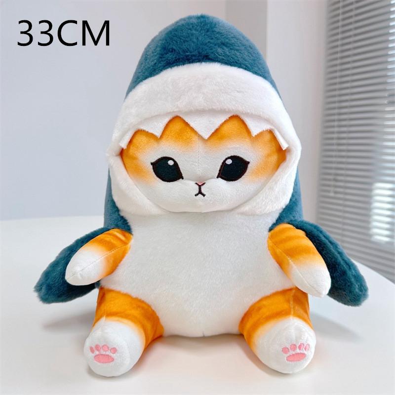 Cartoon Cute Shark Fried Shrimp Cat Plush Doll Pendant Charm Package Pendant Gifts