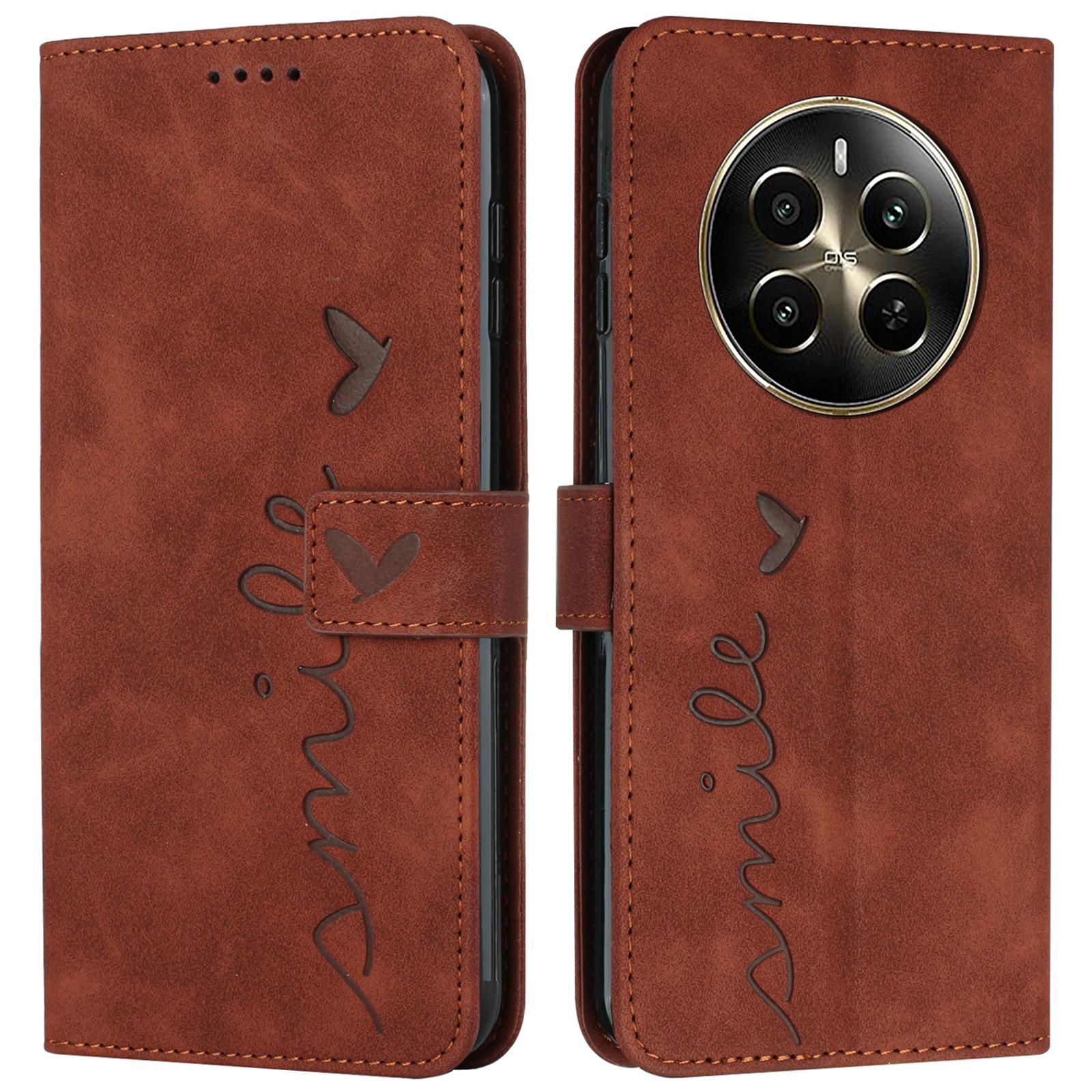 

For Realme Narzo 70 5G/Narzo 70 Pro 5G/P1 5G/12 4G/12+ 5G Case Viewing Stand PU Leather Phone Cover Imprinted Pattern A