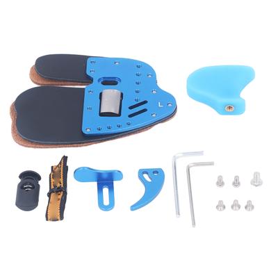 Archery Finger Tab Archery Finger Guard Fingers Protector for Outdoor Shooting Practice Recurve Bow Blue Black Leather