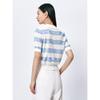 PEACEBIRD Women's Striped Polo Collar Dopamine Knit Top