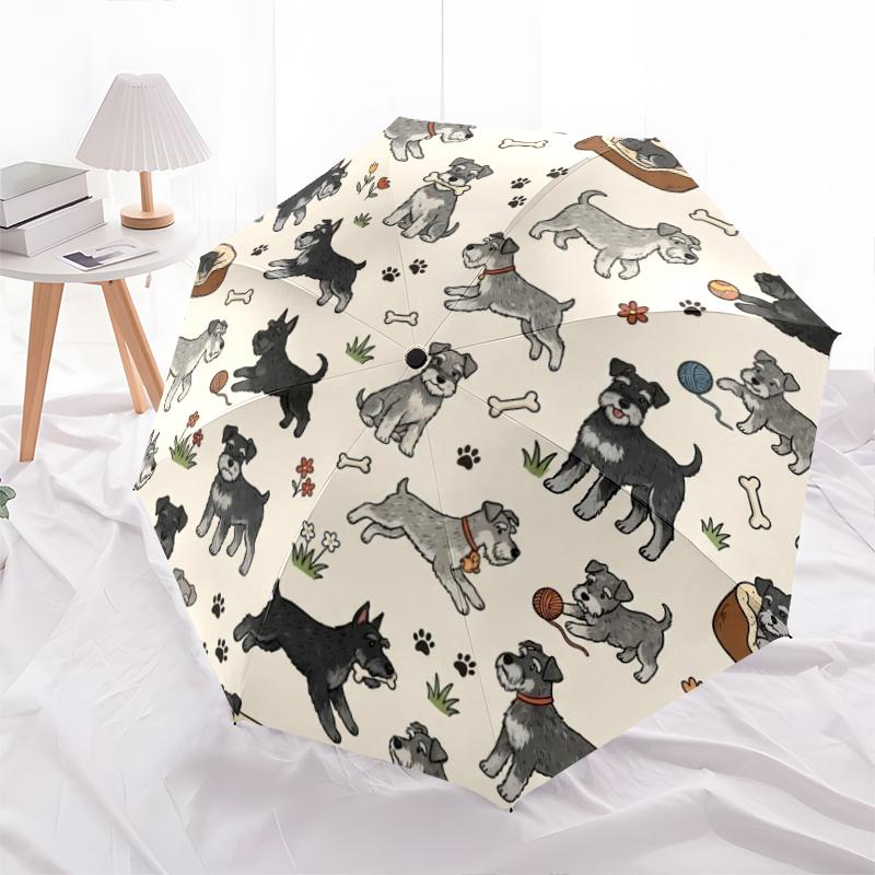 1 PC Automatic Folding Umbrella - Cute Dog Pattern, Portable & Foldable Design with 8 Ribs, Christmas Birthday Gifts