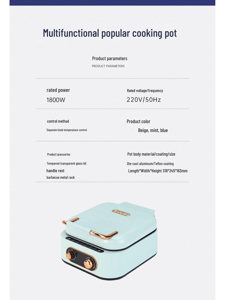 Dual-Sided Electric Pancake & Crepe Maker with Adjustable Floating Design