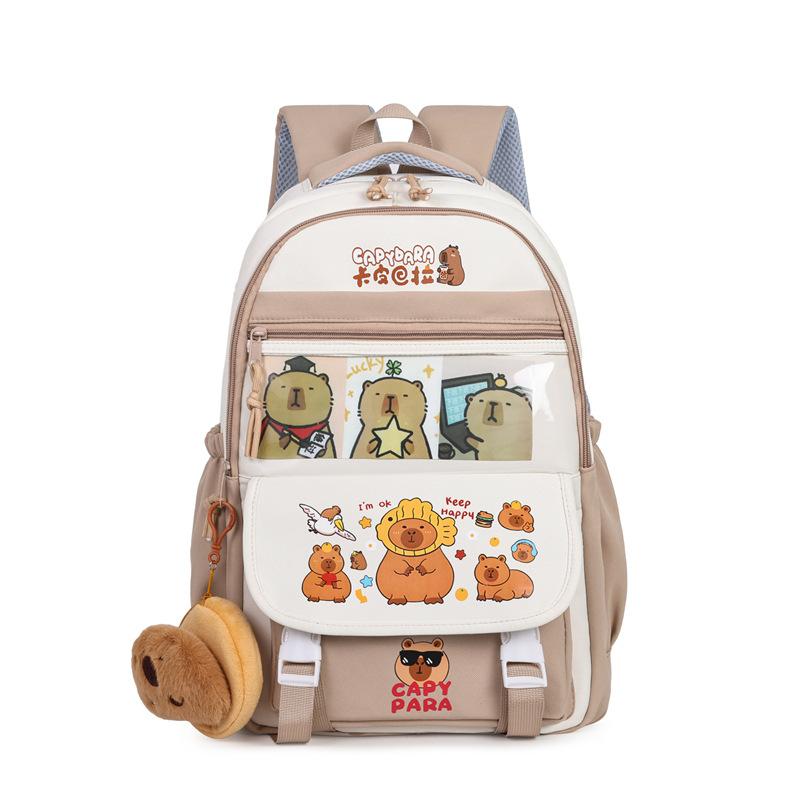 Cute Capybara Schoolbag for Junior High School Students with Primary School Students with Large Capacity Backpack for Students with Backpack