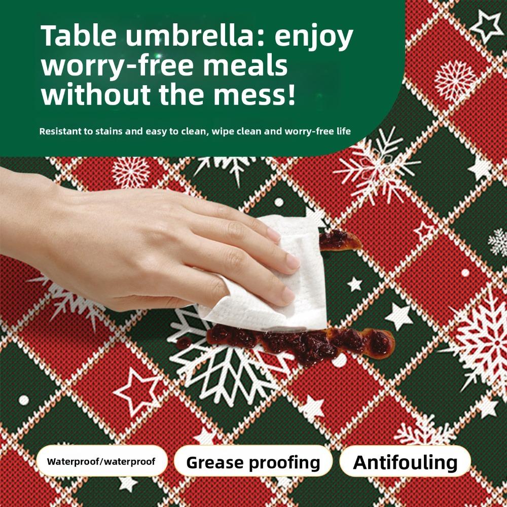 Festive Christmas Tablecloth for Dining Table Holiday Decor Home Party Theme Cover