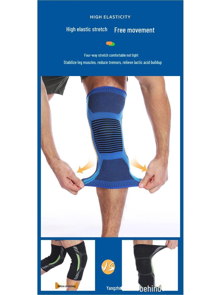 Unisex Knitted Fitness Jump Rope Protective Outdoor Leg Warmers, Non-slip Cycling and Running Breathable Sports Knee Pads.