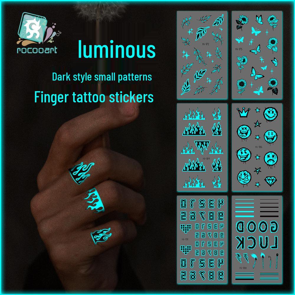 

Ricalon Luminous Blue Valentine s Finger Tattoo Stickers 105x60mm