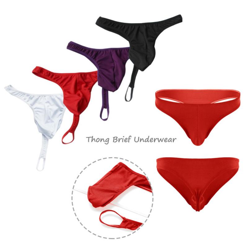 Men's Bulge Pouch String Thong Underwear Sexy Low Rise T-back Mens Panties