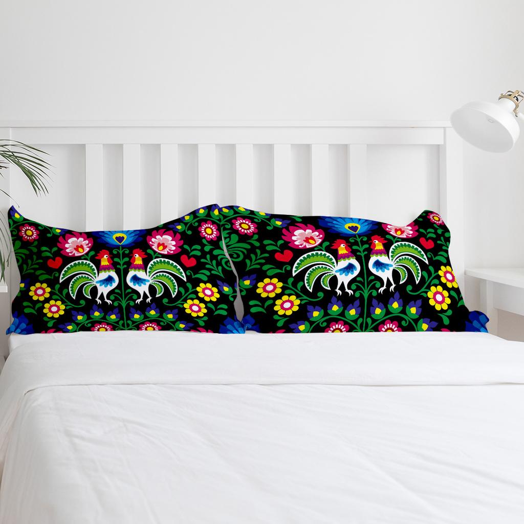 Mexico Art Flower Chicken Bedding Set 3pcs Boys Girls Duvet Cover Pillowcase Kids Adult Quilt Cover Double Bed Set Home Textile