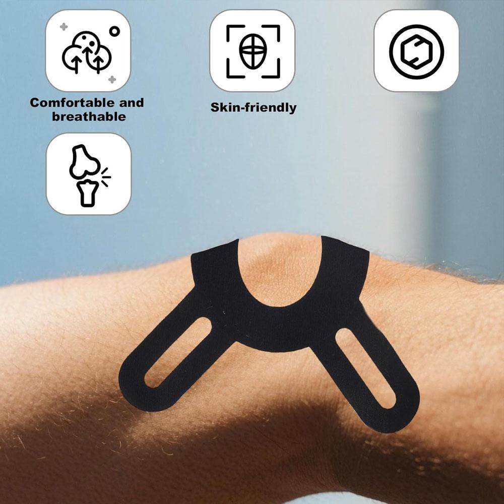 5 Stück Vorgeschnittenes Kinesiologie-Tape für Knie – Elastische Knieunterstützung & Stabilität, Schmerzlinderung – Wasserdicht, Atmungsaktiv