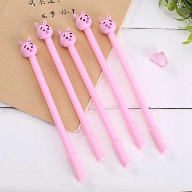 3pcs Kawaii Cute Pink Pig 0.38mm Plastic Gel Pens Office School Gift Stationery Pens