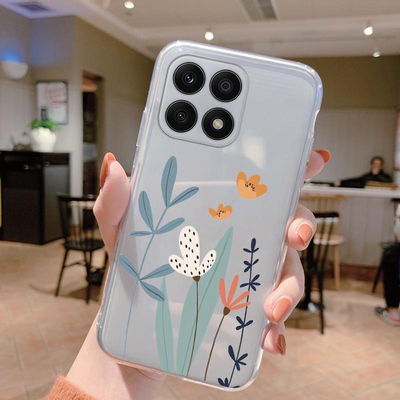 For Honor 70 Lite 5G Case Silicone Soft Clear TPU Coque for Honor X8a X8b X8c X8 5G X6 Phone Cover Print Shell Protection Women