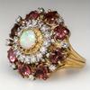 Vintage Floral Ring with Sparkling Synthetic Zirconia, Elegant Jewelry Ring for Men Women