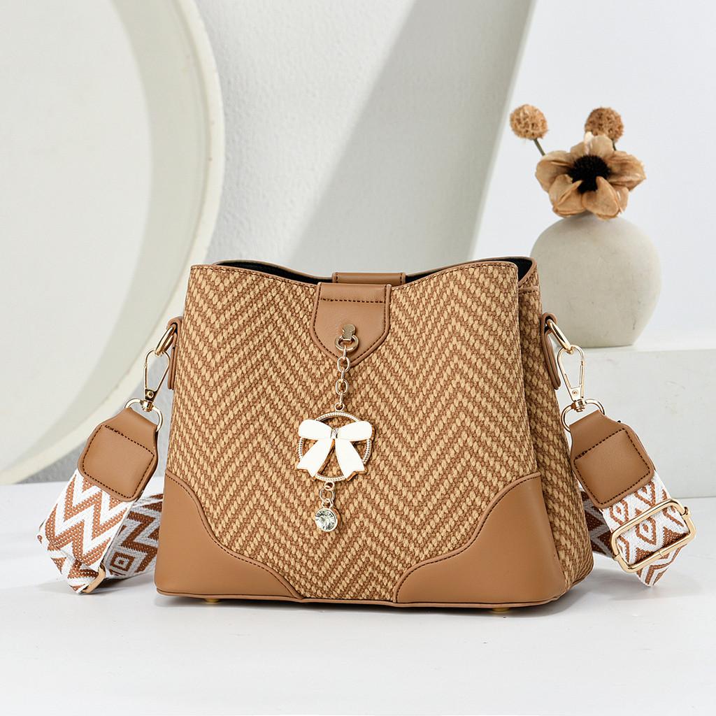 Womens Water Bucket Handbag With Adjustable Strap And Zipper Closure For Casual Outings