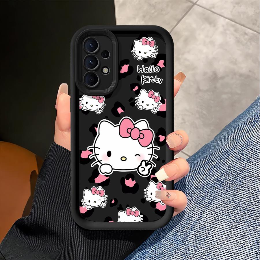 Hello Kitty Leopard Print Pattern Case for Samsung Galaxy A06 A15 A14 A11 A13 A30 A12 A07 A04 A17 A16 A50 A05 A20 Phone Cover