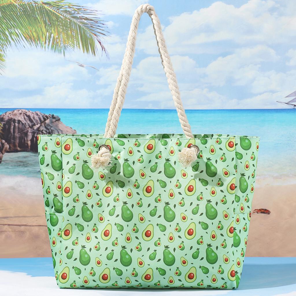 New printed beach bag large-capacity casual shoulder handbag simple and fashionable summer travel tote bag