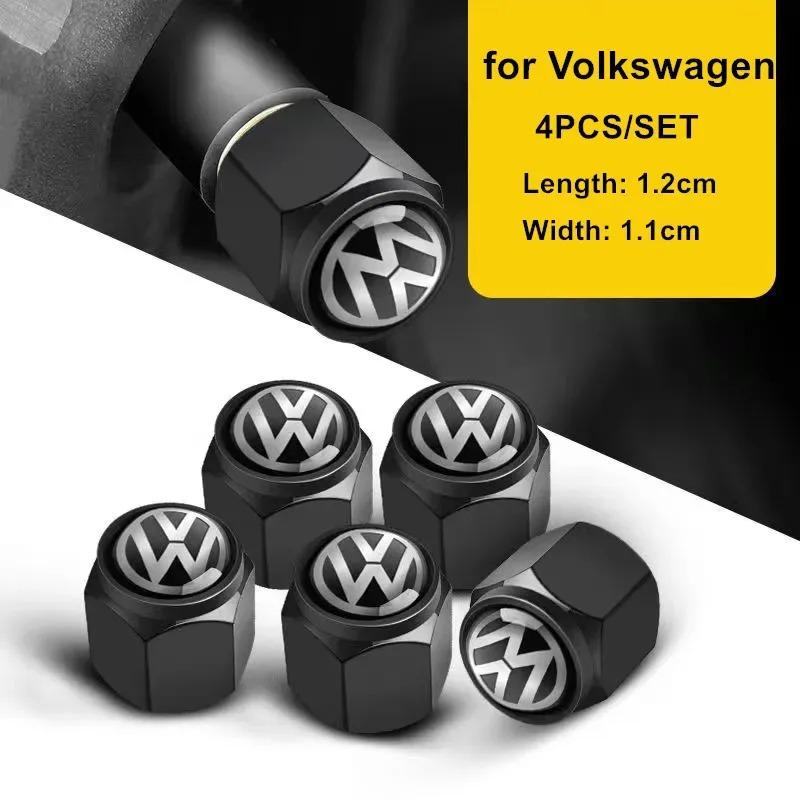 VW New 4 pcs Metal Car Wheel Valve Caps Stem Covers for VW Volkswagen Golf Polo Passat Tiguan Touran Jetta Accessories