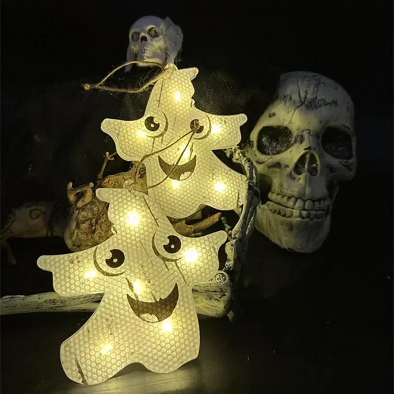 Halloween Night Decoration Hanging Light Pumpkin Light Pendant String Demon Headlight Indoor Outdoor Family Gathering Party Prop