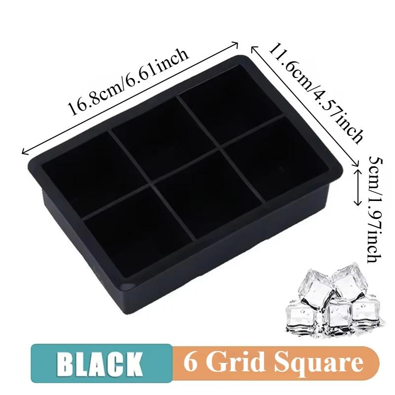 4/6/8 Grid Food Grade Reusable Ice Maker Ice Ball Maker Silicone Ice Cube Mold Tray DIY Freeze Ice Maker Square Ice Tray Mold
