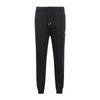 Fleece Letter Embroidery Drawstring Cuffed Casual Pants Men Bottoms Black 40QM432