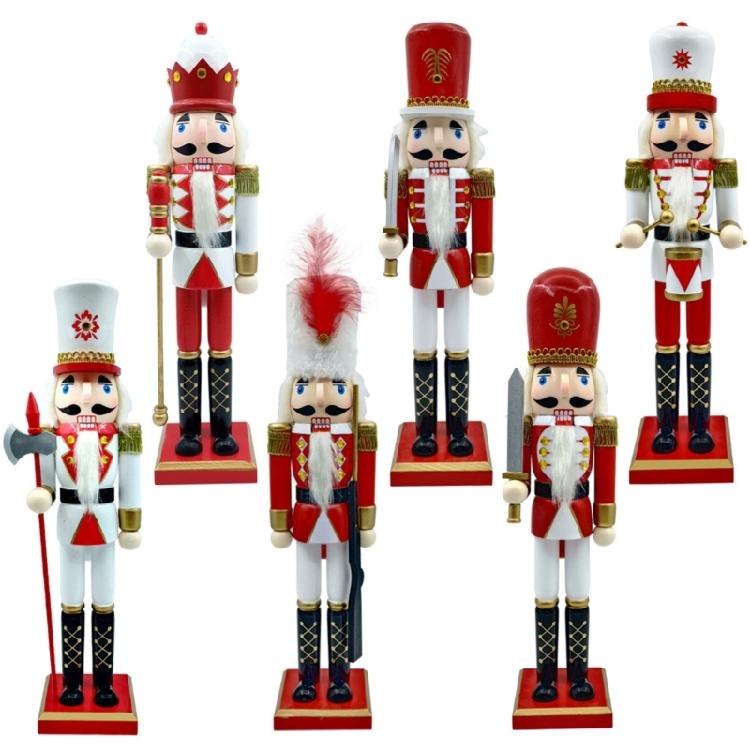 Christmas Nutcrackers Ornament Wood Nutcrackers Soldier Decorations for Christmas Figures Gift